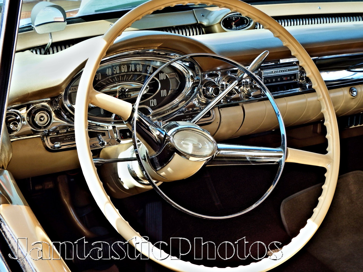Oldsmobile Super 88 Photograph 1957 Olds Dashboard Instant Download Photo Steering Wheel