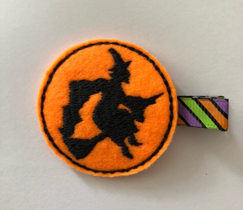 Halloween Witch and Skeleton Bones Feltie Hair Clips for Girl and Baby SALE! Pumpkin Pat Fall Halloween Hair Barrettes Spooky Skull