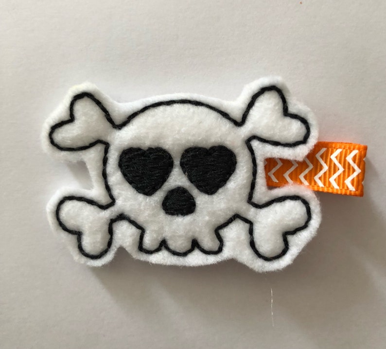 Halloween Witch and Skeleton Bones Feltie Hair Clips for Girl and Baby SALE! Pumpkin Pat Fall Halloween Hair Barrettes Spooky Skull