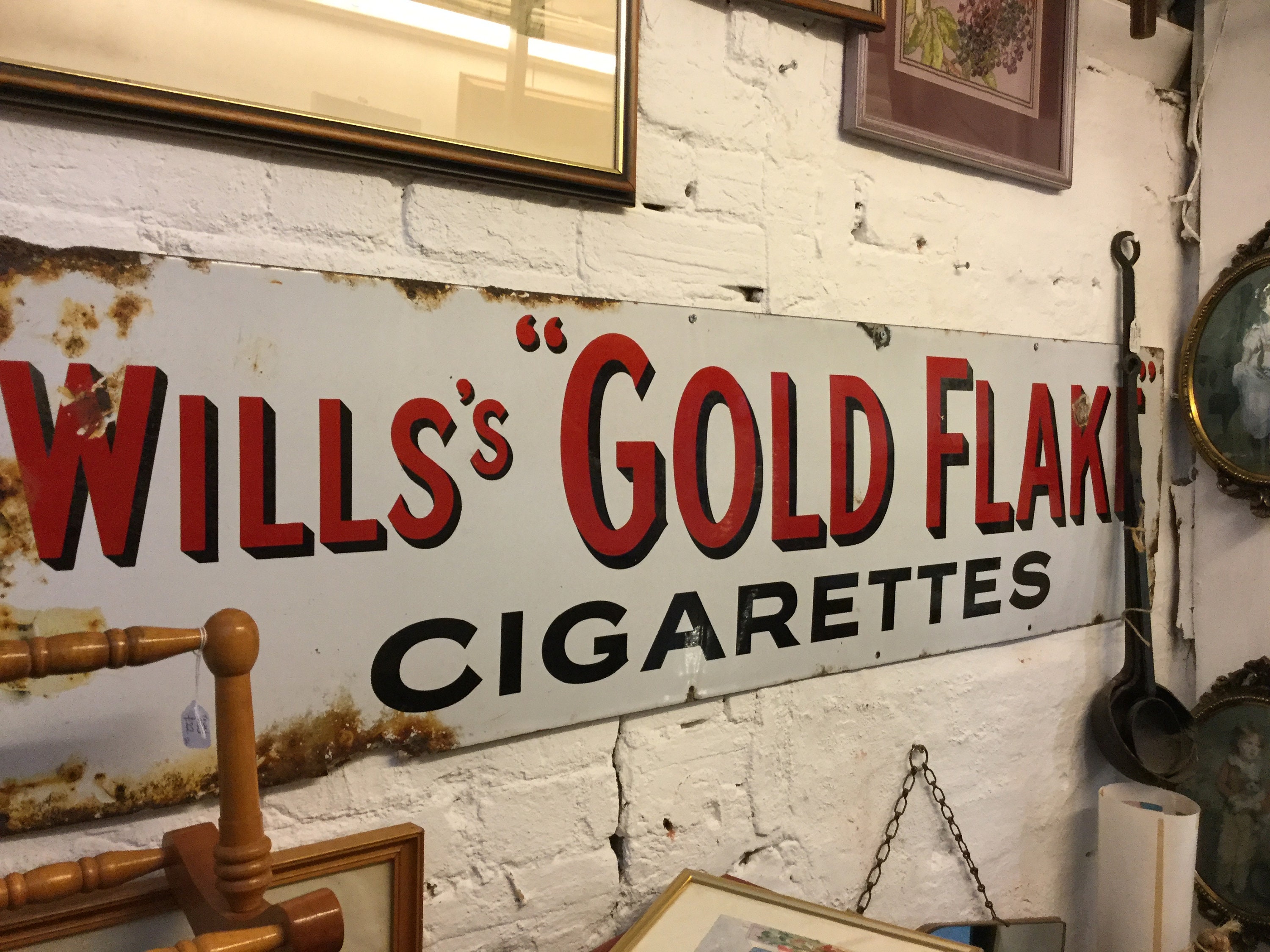 Wills Gold Flake Cigarette Enamel Sign Etsy