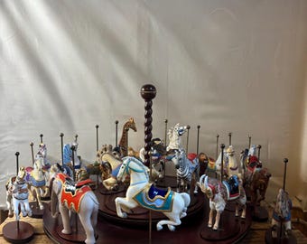 Complete Franklin Mint Treasury of the Carousel Art W/coa's, 1988