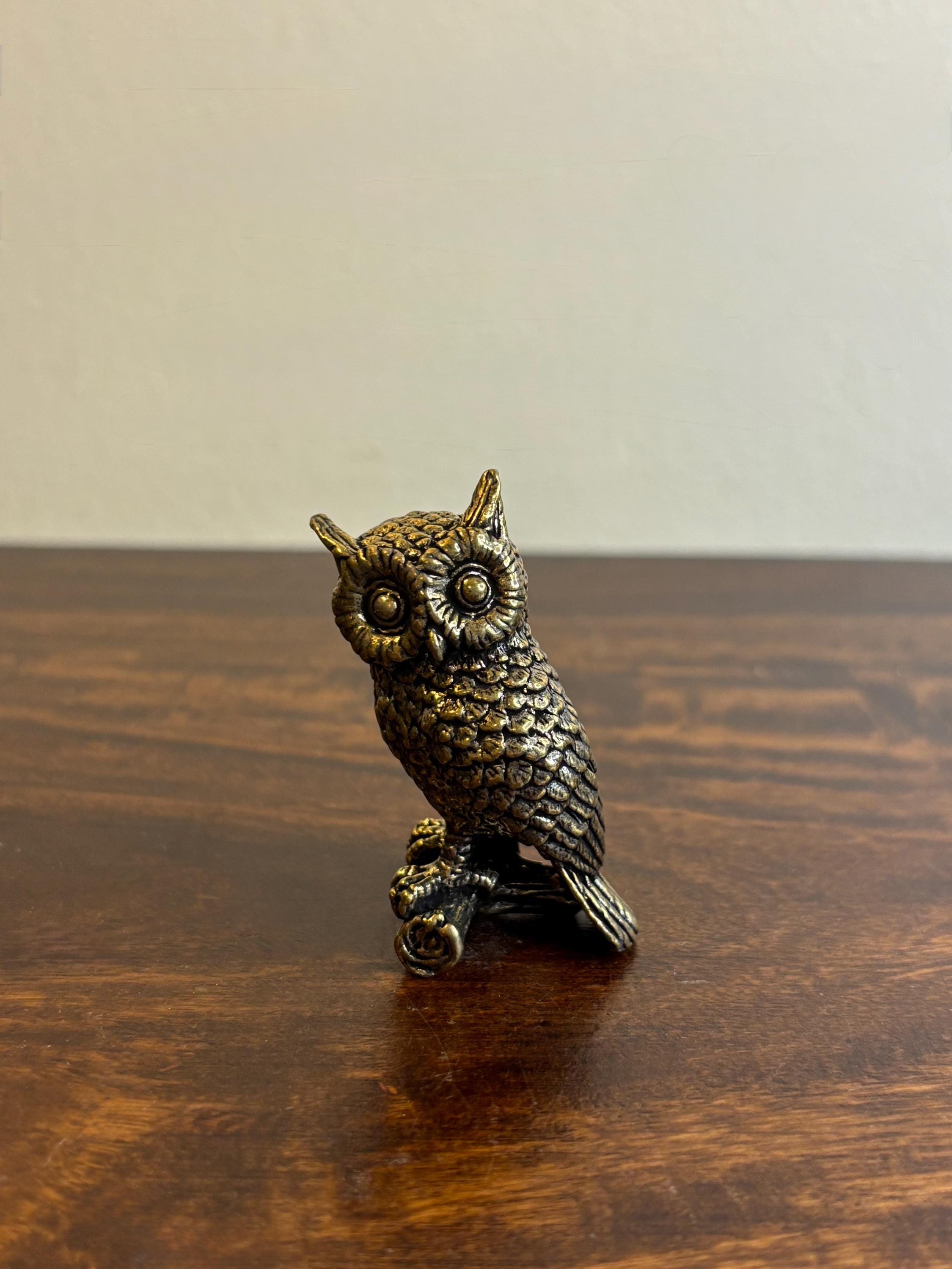 Miniature Brass Owl