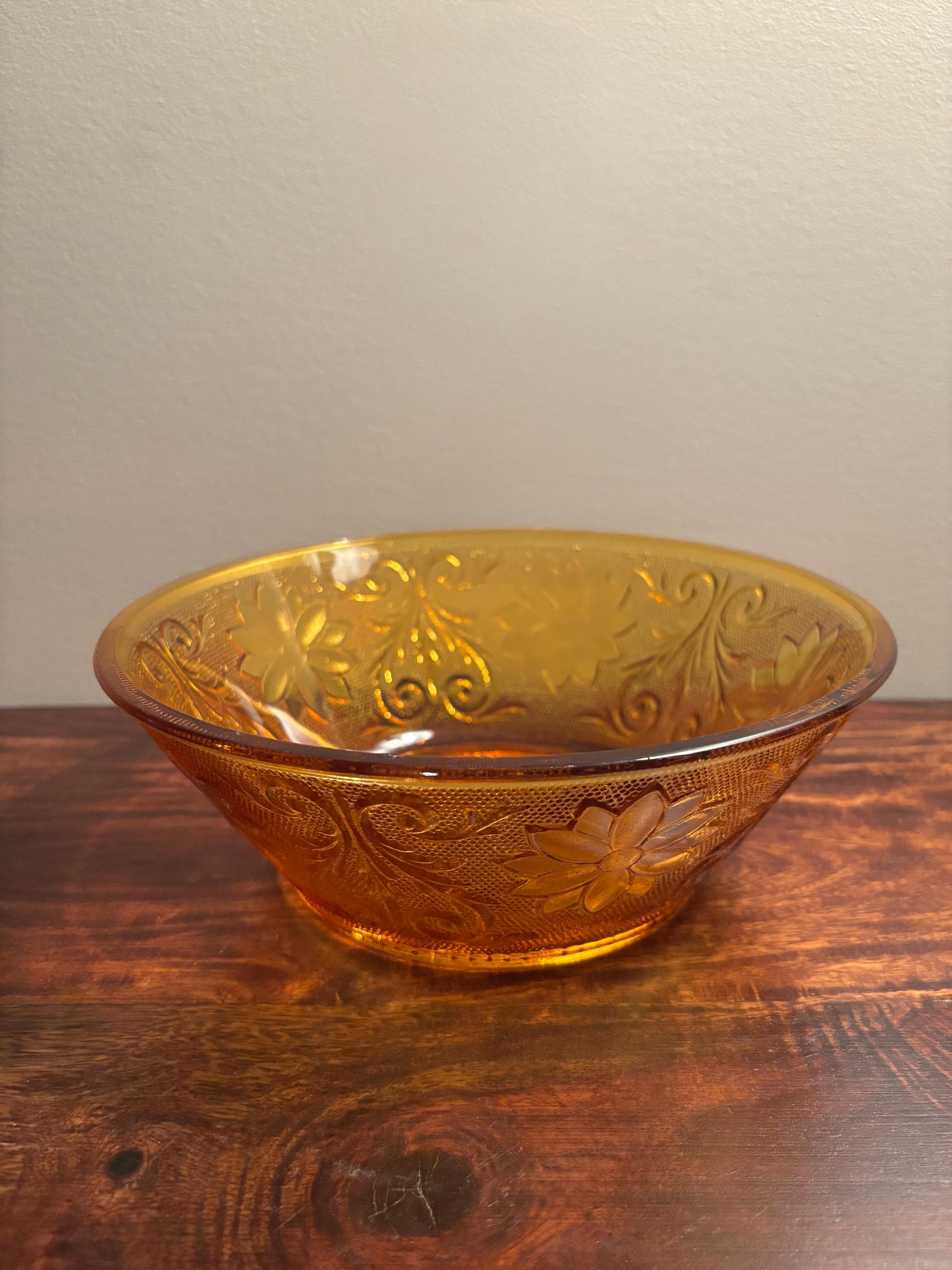 Amber Tiara Indiana Glass Sandwich Bowl