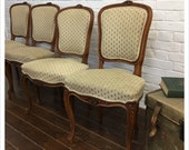 Set Of 6 Vintage Louis Xv Style Dining Chairs