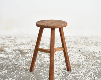 Rustic Round Top Stool - G