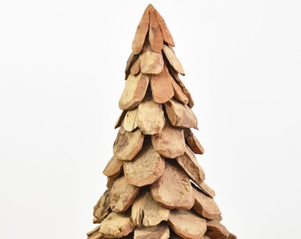 Hand Carved Rustic Wooden Christmas Tree