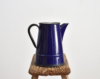 Dark Blue Vintage Enamel Milk Jug - A