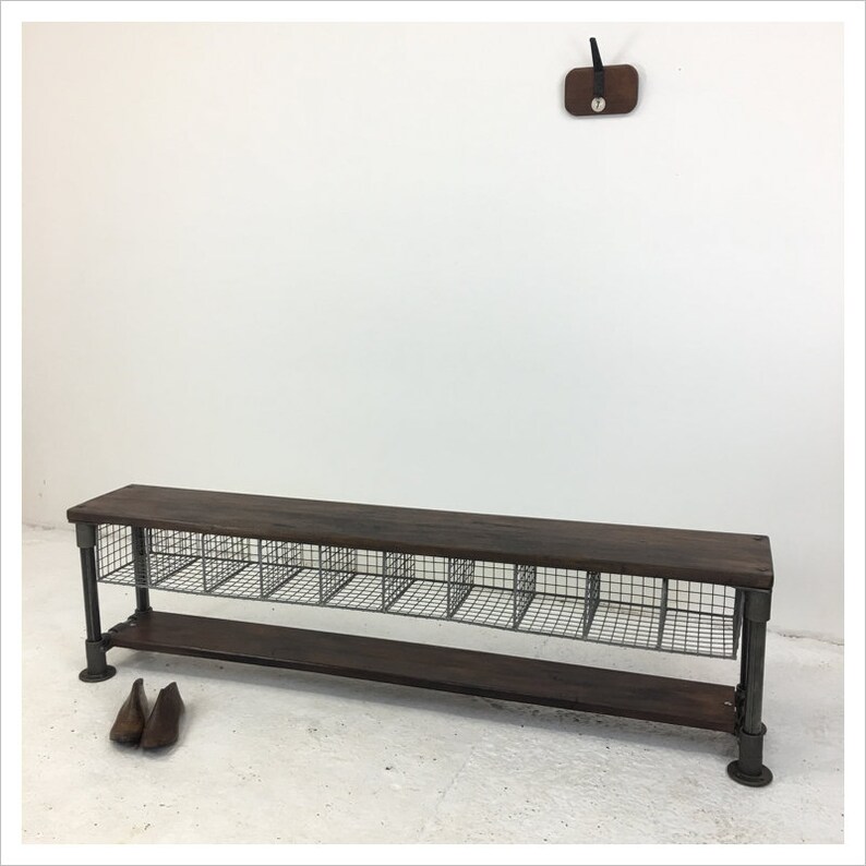 Vintage School Pigeon Locker Room Hallway Storage Hole Bench Etsy