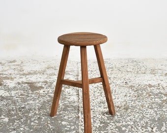 Rustic Round Top Stool - H