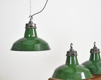 Industrial Enamel Pendant Light By Wardle