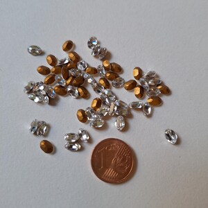 1 pack (360 pcs.) Vintage Swarovski 4120 Oval 6x4mm Crystal (001) gold foiled  SALE