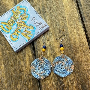 Blue Swirl Crochet Earrings