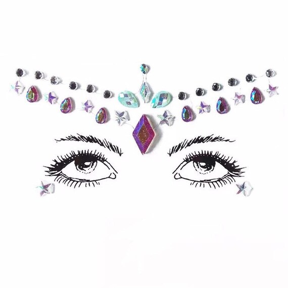 Temporary Tattoo Face Gems Festival Glitter Body Jewels Sticker