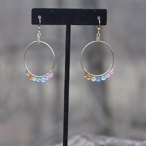 Rainbow Hoop Earrings