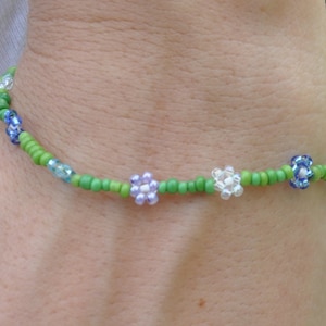green vine flower bracelet