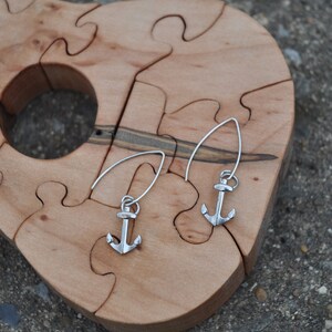 Silver Anchor Earrings