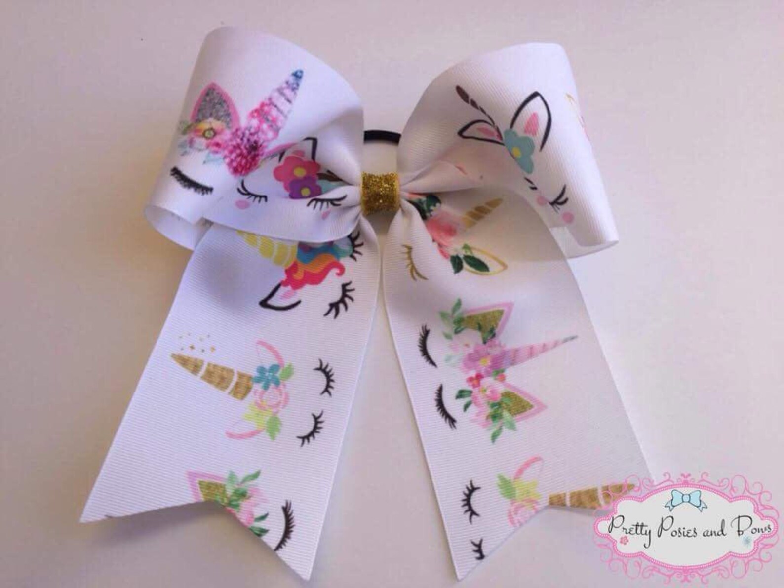 Unicorn Hair Bow Unicorn Bow Unicorn Cheer Bow Unicorns Etsy