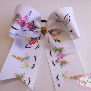 Unicorn Hair Bow, Unicorn Bow, Unicorn Cheer Bow, Unicorns