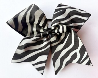 Cheer Bow, Competition Cheer Bow, Glitter Cheer Bow, Zebra Cheer Bow, Black Cheer Bow, Grey Cheer Bow, Hair Bow
