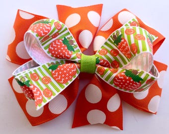 Pumpkin Patch, Fall Hair Bow, Fall Bow, Pumpkin Hair Bow, Pumpkin Bow, Orange Bow, Fall Gift, Halloween Hair Bow, Thanksgiving Hair Bow