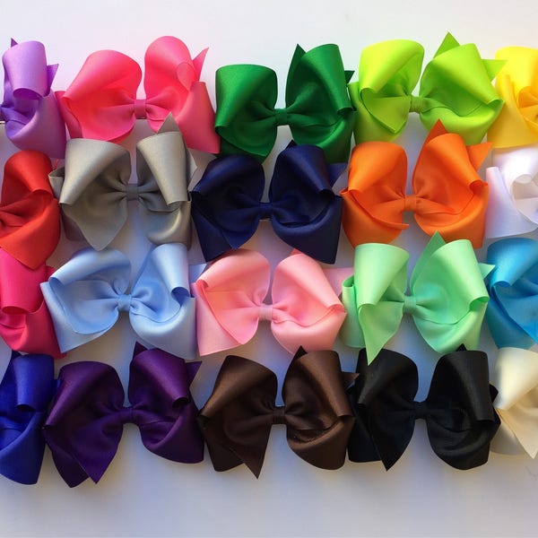 6 inch Hair Bow, 6 inch Bows, Large Hair Bows, Solid Hair Bows, Bow Package, Bow Deal, Big Hair Bows