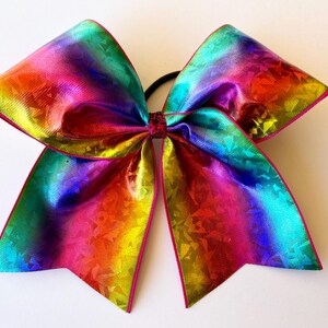 Colorful Cheer Bow, Rainbow Cheer Bow, Pink Cheer Bow, Rainbow Hair Bow