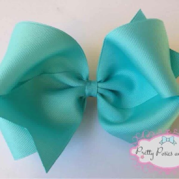 Large Aqua Hair Bow, Aqua Bow, Extra Large Hair Bow, Teal Hair Bow, Large Boutique Hair Bow, Aqua Boutique Hair Bow