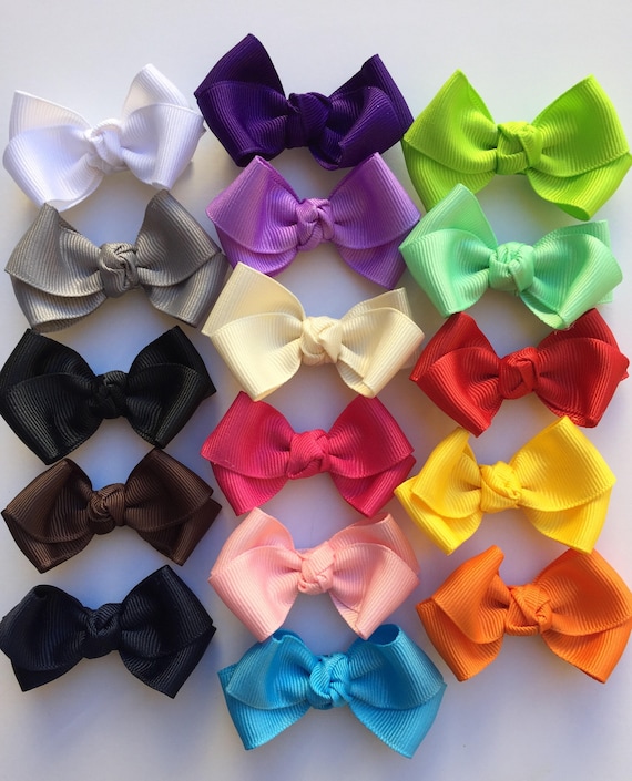 Small Bow Package, 2 Inch Hair Bows, Solid Hair Bows, 2 Inch  display picture 3