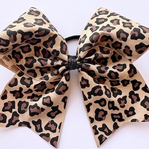 Cheetah Cheer Bow, Leopard Cheer Bow, Large Cheer Bow