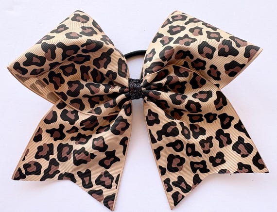 Cheetah Cheer Bow, Leopard Cheer Bow, Large Cheer Bow