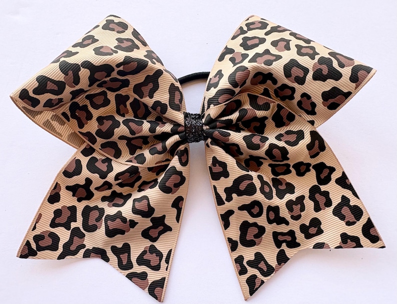 Cheetah Cheer Bow, Leopard Cheer Bow, Large Cheer Bow afbeelding 1