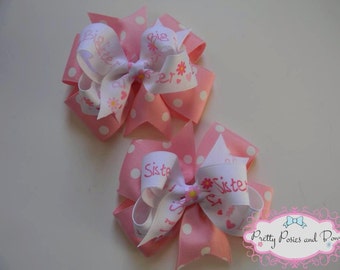 Big & Lil' Sister Hair Bows, Big Sister Hair Bow, Little Sister Hair Bow, Sister Bows