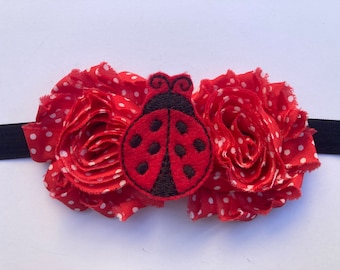 Ladybug Headband, Lady Bug Headband, Spring Headband, Red and Black Headband, Flower Headband, Ladybug Birthday, Ladybug Felt, Girl Gift