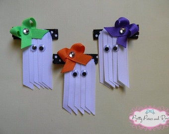 Ghost Halloween Hair Clip, Ghost Bow, Ghost Hair Bow, Halloween Party