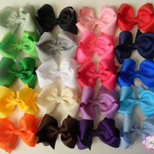 Hair Bow Package, Bow Package, Solid Hair Bow Package, 3.5 inch Hair Bows, Pink Hair Bow, White Hair Bow, Baby Shower Gift, Hair Bow Deal