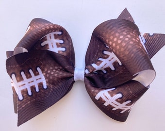 Football Hair Bow, Football Bow, 6 inch Hair Bow, 4 inch hair Bow, Football