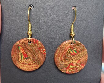 Festive Swirl Marble Earring