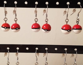Handmade Pokeball Inspired Earrings