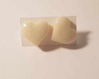 Handmade minimalist heart stud earrings
