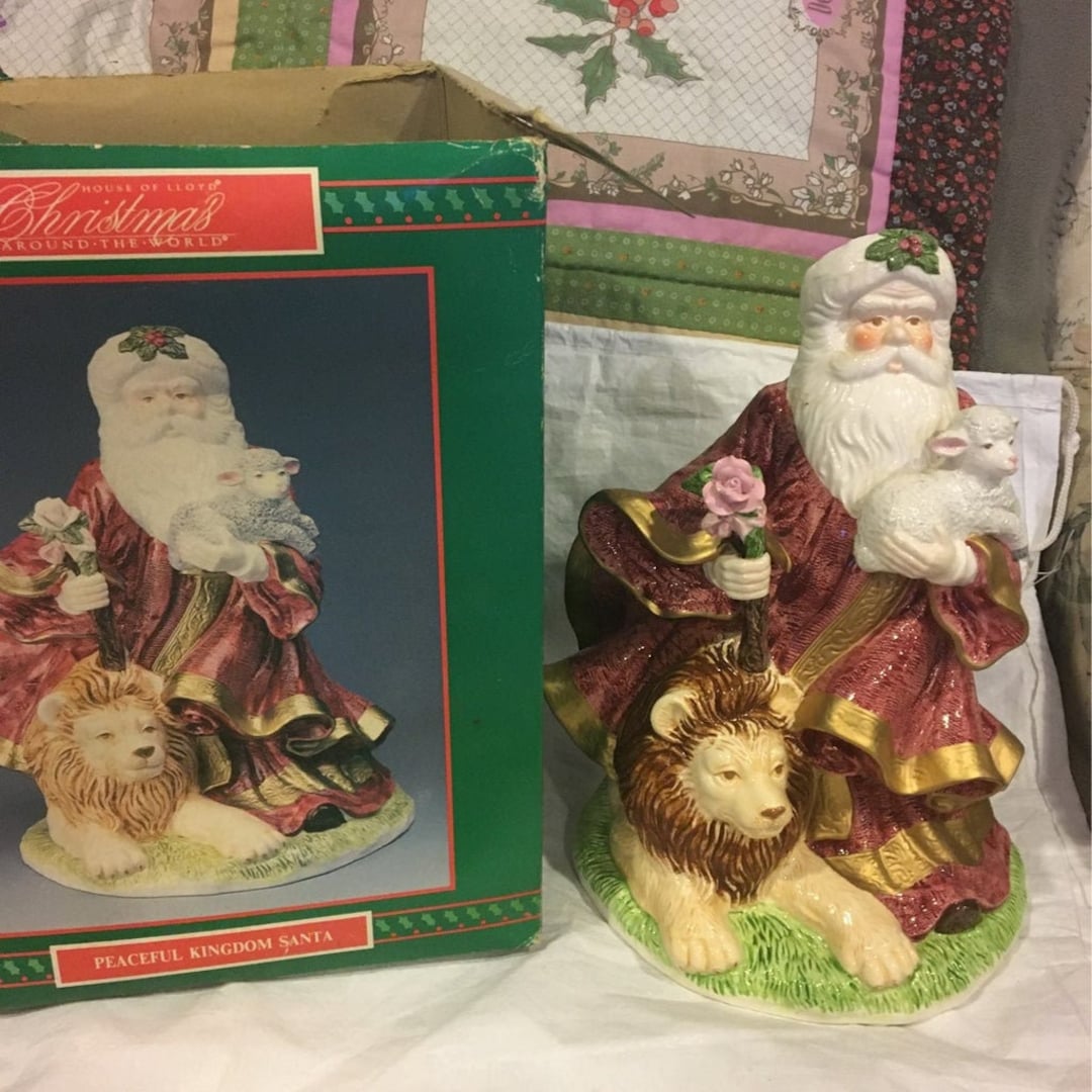 Vtg House of Lloyd 1995 Peaceful Kingdom Santa Musical Etsy