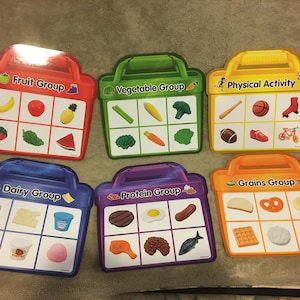 6 Large Laminated Grocery Nutrition Food Groups Cards Homeschool Education-HTF New