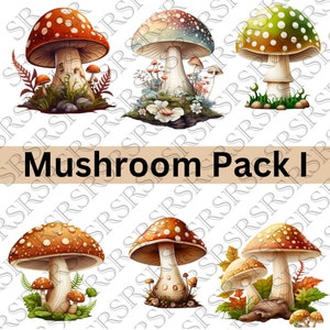 Mushroom Clipart PNG Transparent Background Commercial Use