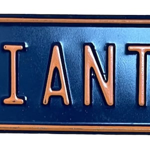 Vintage 1950&#39;s New York Giants Baseball Metal Bike License Plate