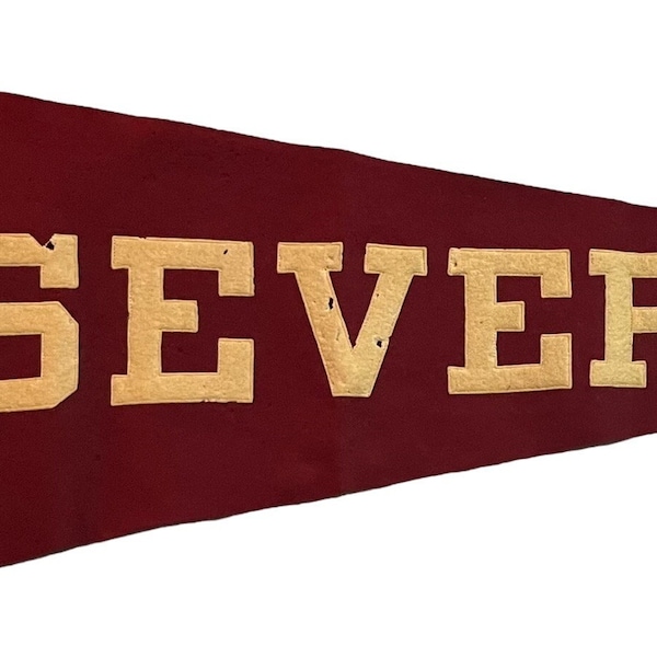 Antique Circa 1930's Severn School of Severna Park Maryland Sewn Letter Felt Pennant