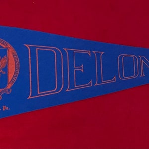 Vintage Delone Catholic High School of McSherrystown, Pennsylvania 29&quot; Felt Pennant - Antique School Memorabilia