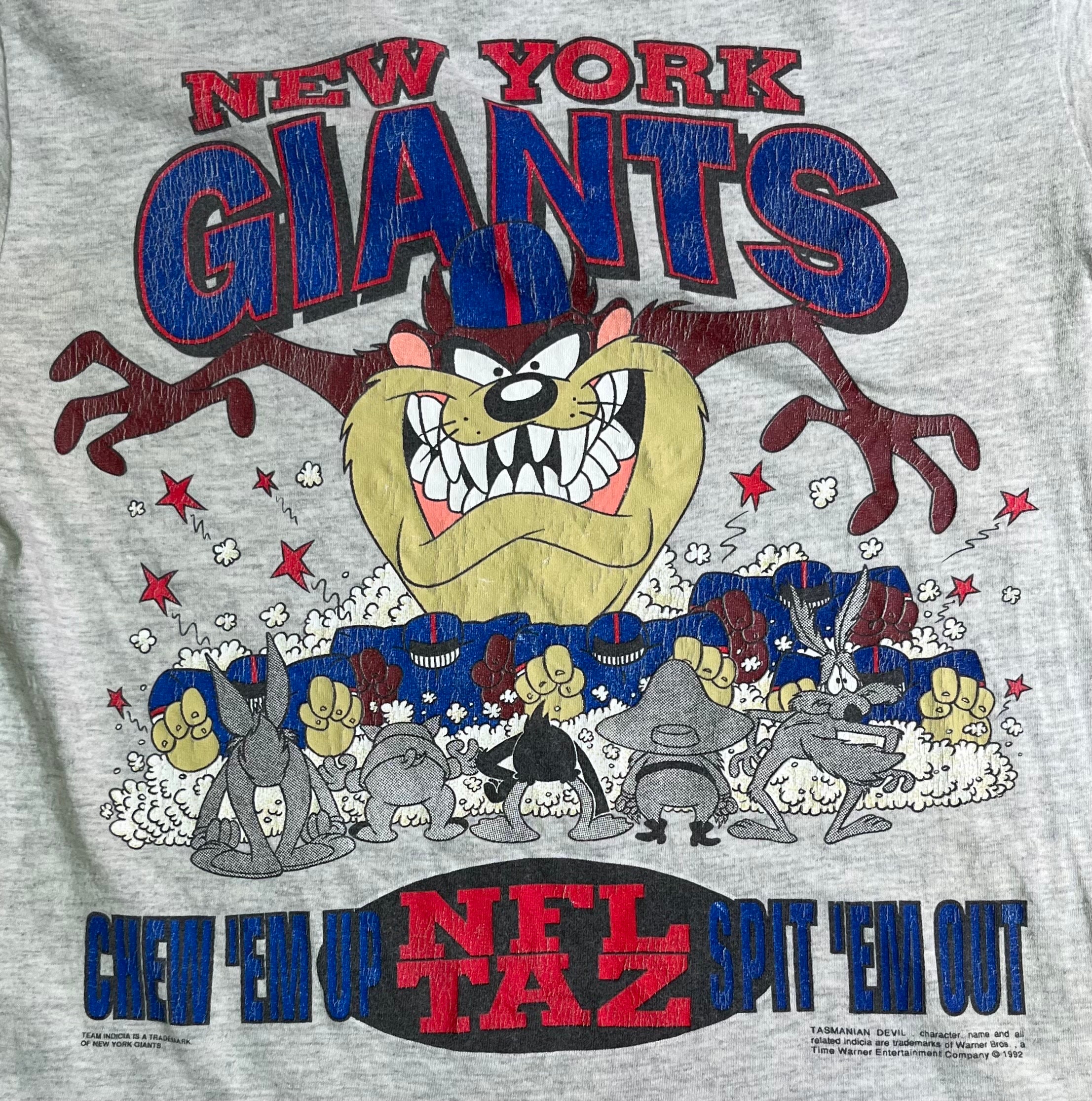 Vintage 1992 New York Giants Taz Tasmanian Devil Single Vintage 1992 New York Giants Taz Tasmanian Devil Single
