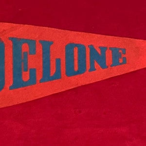 Vintage Delone Catholic High School of McSherrystown, Pennsylvania 28&quot; Felt Pennant - Antique School Memorabilia