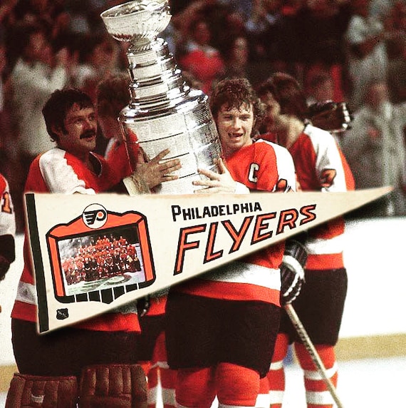 Vintage Philadelphia Flyers Stanley Cup 1976 1977 Champions Hockey Glass 6