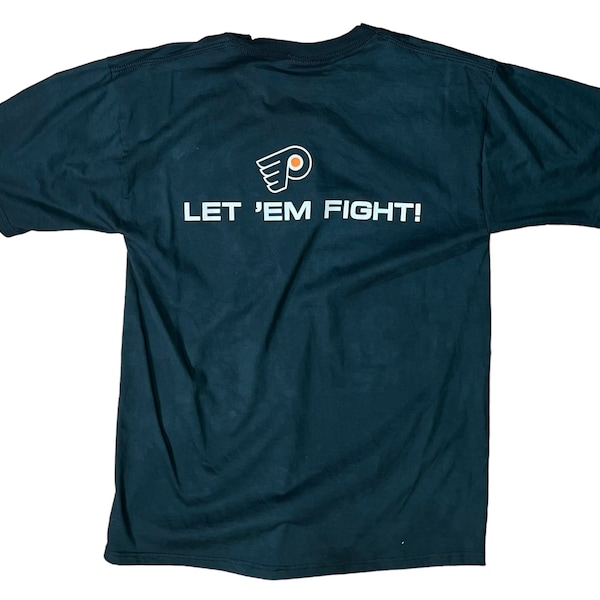 Vintage c. Y2K Philadelphia Flyers Let 'Em Fight Coatesy's Right T Shirt - Size Large - 19.5 x 28.5