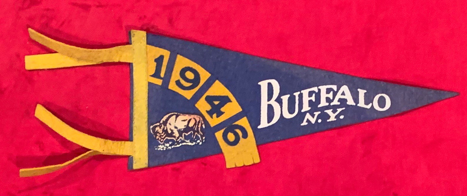 Antique 1946 Buffalo New York 12 Inch Felt Pennant with Great | Etsy